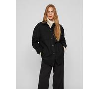 Hemdjacke VILA "VIKIMMI SHIRT L/S JACKET - NOOS", Damen, Gr. S, schwarz, Web, Obermaterial: 100% Polyester, unifarben, regular fit, Rundhals, Jacken (63425325-S) schwarz