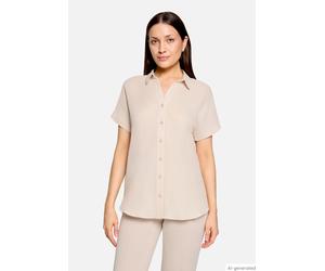 Hemdkragenbluse mit Knopfleiste beige 38