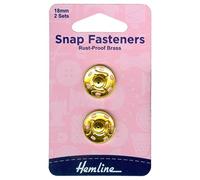 Hemline Druckknöpfe zum Aufnähen, 18 mm, goldfarben, 2 Stück