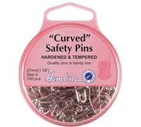 Hemline Sicherheitsnadeln, gehärtet und angelassen, gebogen, 27 mm, 100 Stück