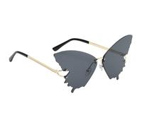Hemobllo 1 Paar Vintage Sonnenbrille Damen im Einzigartigen Schmetterlings Design aus Metall Undpc mit Dekorativem Effekt für Festivalpartys und Fotos