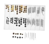 Hemobllo 1 Schachtel Kupfer Uhrenkrone und Schaft Ersatzteile Set mit Box Reparaturwerkzeug für Uhrenreparatur und DIY Uhrmacher Gold und Silberfarbene Aufzugskronen für Uhrenverlängerung