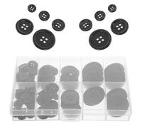 Hemobllo 1 Schachtel Schwarze Runde Anzugknöpfe aus Harz mit 4 Löchern Nähknöpfe für Herrenanzüge Bastelknöpfe für Kleidung Selbstgemacht