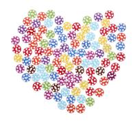 Hemobllo 100 Stück 15mm Weiße Holzknöpfe mit Buntem Druck Zwei Löcher zum Annähen Dekorative Anzugknöpfe für Mäntel Pullover und Selbstgemacht Bastelprojekte