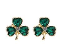Hemobllo 2 Stück Grüne Kleeblatt-broschennadeln, Sicherheits-pulloverclips, Elegante Vierblättrige Kleeblatt-strass-anstecknadeln für St. Patrick's Day-kleidung