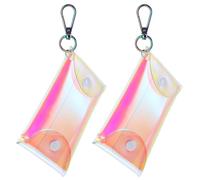 Hemobllo 2 Stück Kleiner Münzgeldbörse Schlüsselanhänger aus Strapazierfähigem PVC Transparente Kleine Geldbörse für Outdoor Reise und Alltag