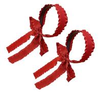 Hemobllo 2 Stück pack Damen Haarbänder mit Schleife Weiche Schal Haarreifen aus Flexiblem Material Rotes Haarband für Alltag und Geschenk