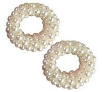 Hemobllo 2 Stück pack Elastische Perlen Haargummis für Damen Mittlere Größe Flexibles Hautfreundliches Material Modische Haarbänder für Pferdeschwanz und Hochsteckfrisuren