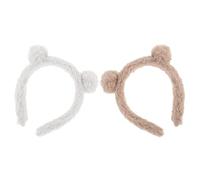 Hemobllo 2 Stück pack Plüsch Haarband mit Bärenohren Weiches Stirnband für Damen Bequemes Makeup und Spa Haarband Cartoon Stirnband für Kosmetik Geburtstagsfeiern und Weihnachten