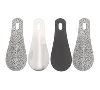 Hemobllo 4 Stück pack Kurzer Schuhlöffel aus Edelstahl Kleiner Schuhanzieher für Männer Frauen Senioren - Kompakter Schuhhelfer für Verschiedene Schuharten Reisetauglich