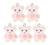 Hemobllo 5 Stück Teiliges Mini Tieranhänger Süße Kleine Bär Resin Charms in Zartem Rosa Leichte DIY Schmuck Anhänger für Kreative Halsketten Armbänder und Ohrring Bastelarbeiten