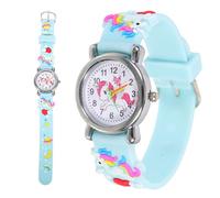 Hemobllo Einhorn-Uhr mit Silikonarmband für Mädchen und Jungen Lernuhr zum Spielerischen Zeitlernen für Kleinkinder von Jahren