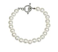 Hemobllo Elegantes Perlen Armband Damen im Barockstil mit Weißer Legierung und Handgefertigten Schmuckperlen Modisch für Alltag und Besondere Anlässe Geeignet