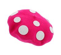 Hemobllo Halloween Pilzbarett Kinder Mütze aus Wollmischung Bunte Baskenmütze mit Pilzverzierung für Fasching und Karneval Lustiger Pilzhut für Junge Mädchen