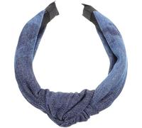Hemobllo Jeans Haarband Damen mit Knoten Stirnband aus Denim Stoff Mittelgroß Leichter Kopfschmuck für Alltag und Party