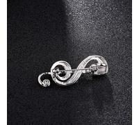 Hemobllo Musiknoten Brosche Pin Mikrofon Anstecknadel Silber Damen Schmuck Geschenk Für Feier Party