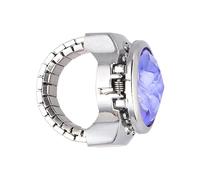 Hemobllo Quarzuhr Ring Modischer Uhrenring in Ringform Fingerring Als Uhr Mit Elastischem Armband Praktischer Und Dekorativer Schmuck Für Damen Und Herren