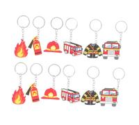 HEMOTON 12st Partygeschenke Für Feuerwehrleute Empfindlicher Schlüsselbund Schlüsselanhänger Partydeko Der Feuerwehr Plüsch Feuerwehrauto Dekorativer Schlüsselhalter Kette Plastik Colorful