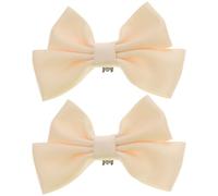 HEMOTON 2 Stück Abnehmbare Schleifen Schuhclips aus Stoff in Beige Dekorative Schuhschmuck Anhänger für Pumps High Heels und Ballerinas Vielseitiges Zubehör für Brautschuhe und Festliche