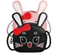 HEMOTON 2 Stück Mädchen Schultertaschen mit Hasenmotiv aus Pu Leder Kleine Cartoon Hasenhandtaschen mit Reißverschluss zum Aufbewahren von Münzen und Kleinen Gegenständen zum Ausgehen
