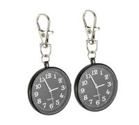 HEMOTON 2 Stück Quarzuhr Schlüsselanhänger Mit Großem Zifferblatt Digitale Hängeuhr Für Schüler Und Senioren Schwarze Brustuhr Mit Befestigung Pflegeleichte Taschenuhr