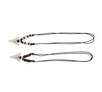 HEMOTON 2 Stück Vintage Haifischzahn Halskette Surfer Style aus Kunststoff und Holz Modisches Strand Party Accessoire Resistent gegen Verblassen Unisex Schmuck im Boho Design