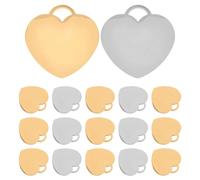 HEMOTON 20 Stück Teiliges Edelstahl Herz Anhänger Blanko Gravur Charms für DIY Schmuckherstellung Langlebige Halsketten Armbandanhänger Rostfrei Glänzend zum Personalisieren und Basteln