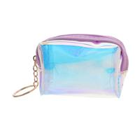 HEMOTON Damen Geldbörse Transparente Holografische Mini Geldbörse mit Schlüsselanhänger Leichtes PVC mit Kartenhalter für Schule und Reisen