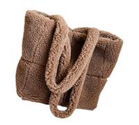 HEMOTON Flauschige Plüsch Tote Bag Damen Große Umhängetasche Weich Bequem Schultertasche Modisch Geräumig für Alltag Shopping und Freizeit