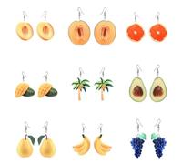 HEMOTON Gelbe Bananen Ohrhänger aus Acryl für Damen Zarte Ohrstecker für Arbeit und Bankette Langlebiger Ohrschmuck