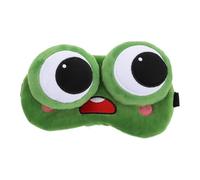 HEMOTON Grüne Frosch Schlafmaske mit Gel Lichtblockierend Plüsch Elastische Bänder für Camping und Outdoor 1 Stück
