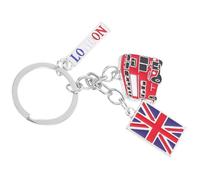 HEMOTON London Schlüsselanhänger Britischer Stil aus Legierung Zarter Anhänger mit Nationalflaggenmuster Praktisches Souvenir für Reisen