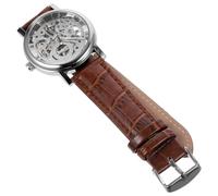 HEMOTON Mechanische Herrenarmbanduhr Winner 036 mit Ausgehöhltem Zifferblatt Rundes Design Langlebiges Pu Armband und Wasserfest für Täglichen Gebrauch