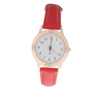 HEMOTON Praktische Damenuhr Mädchen Armbanduhr mit Leuchtzifferblatt Rotes Silikonarmband Quarzuhr für Alltag und Schule