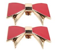 HEMOTON Rote Abnehmbare Schleifenclips für High Heels Dekorative Schuhanhänger Schuhschmuck Accessoires 2 Stück pro Packung