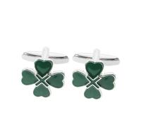 HEMOTON Vierblättrige Kleeblatt Manschettenknöpfe Grün Emailliert 2 Stück Herren Manschettenschmuck Aus Legierung Für Besondere Anlässe Und Alltag