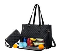 Hemousy Lunchtasche Damen, Laptop Tasche Damen, 15.6 Zoll, Lunch Bag for Women, Handtasche mit KüHlfach Lunchfach, 2 in 1 Laptop Lunch Tote Bags for Women