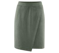 HempAge Asymmetrischer Rock in Wickel Optik Hanf/Biobaumwolle Moss (Grün) XS