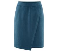 HempAge Asymmetrischer Rock in Wickel Optik Hanf/Biobaumwolle Reef (Blau) L