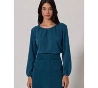 HempAge Damen Jersey-Langarmshirt aus Hanf/Biobaumwolle Reef (Blau) S