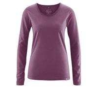 HempAge Damen Langarm-Shirt Lene Hanf/Bio-Baumwolle Purple XL