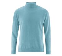 HempAge Feiner Rollkragenpullover Hanf/Biobaumwolle Wave (Blau) M