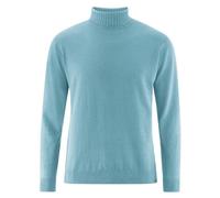 HempAge Feiner Rollkragenpullover Hanf/Biobaumwolle Wave (Blau) XL