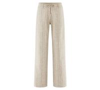 HempAge Gestreifte Marlene Hose aus Hanf/Biobaumwolle Distel (Beige) XL