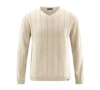 HempAge Gestreifter Strickpullover Hanf/Biobaumwolle Normal Fit Gobi (Beige) XL