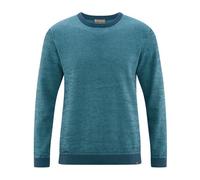 HempAge Herren Strickpullover Rundhalsausschnitt Hanf/Biobaumwolle Normal Fit Reef (Blau) XL