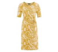 HempAge Knielanges Kleid mit Druck Hanf/Biobaumwolle Curry (Gelb) XL