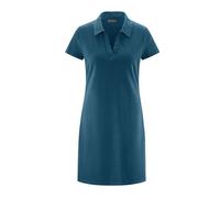 HempAge Kurzarmkleid mit Polokragen Hanf/Biobaumwolle Reef (Blau) XL