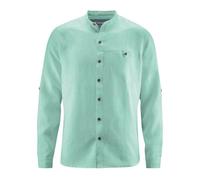 HempAge Stehkragen Freizeithemd aus 100% Hanf Sage XL