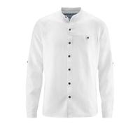 HempAge Stehkragen Freizeithemd aus 100% Hanf White XL